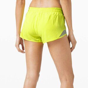 Lululemon Hotty Hot Short II Highlight Yellow Lined sz 12 NEW